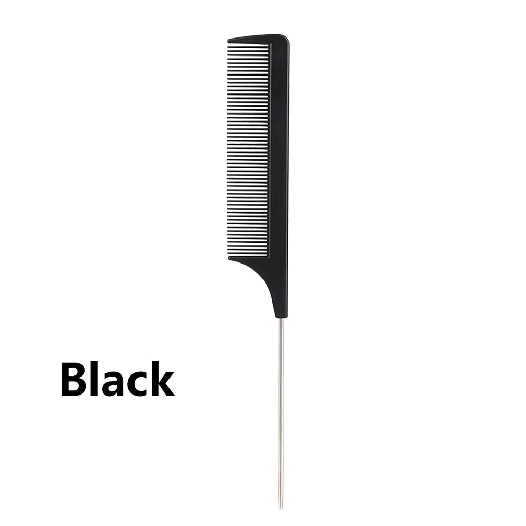 Pro Pointed Tail Salon Hairdressing Hair Styling Anti-static Comb Hair Brush Steel Needle Pin Rat Tail Combs Barber Accessories