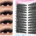 False Eyelashes Natural Wispy Individual Cluster Lashes Easy to Apply Soft & Lightweight Reusable for Daily Makeup