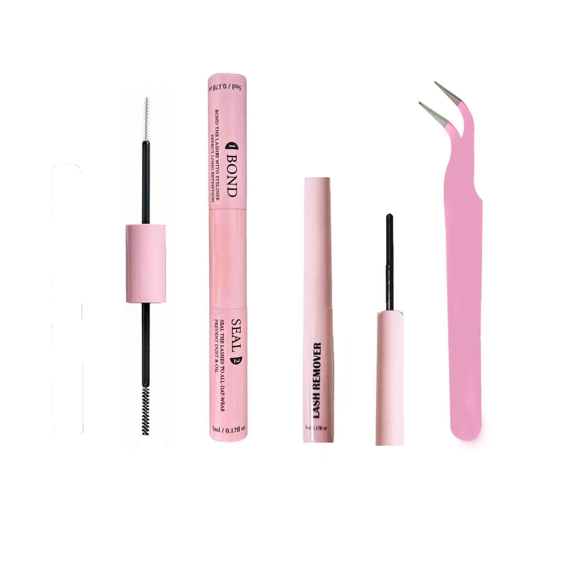 Segmented Individual False Lashes with Dual-Ended Lash Glue - Fast-Drying Gentle Irritation-Free Long-Lasting Hold for Eyelash E