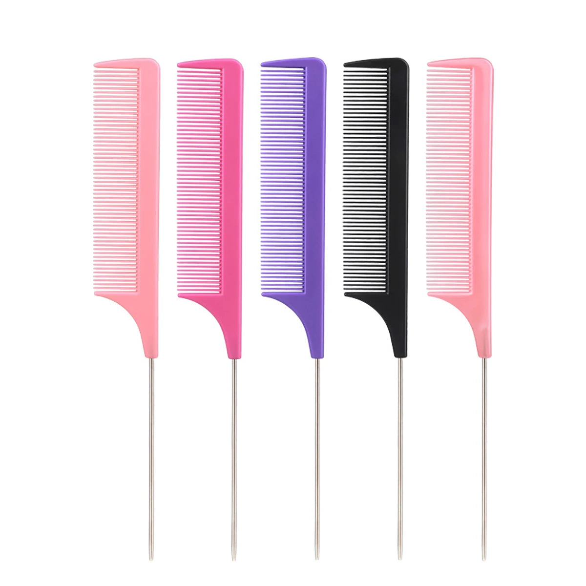 Pro Pointed Tail Salon Hairdressing Hair Styling Anti-static Comb Hair Brush Steel Needle Pin Rat Tail Combs Barber Accessories
