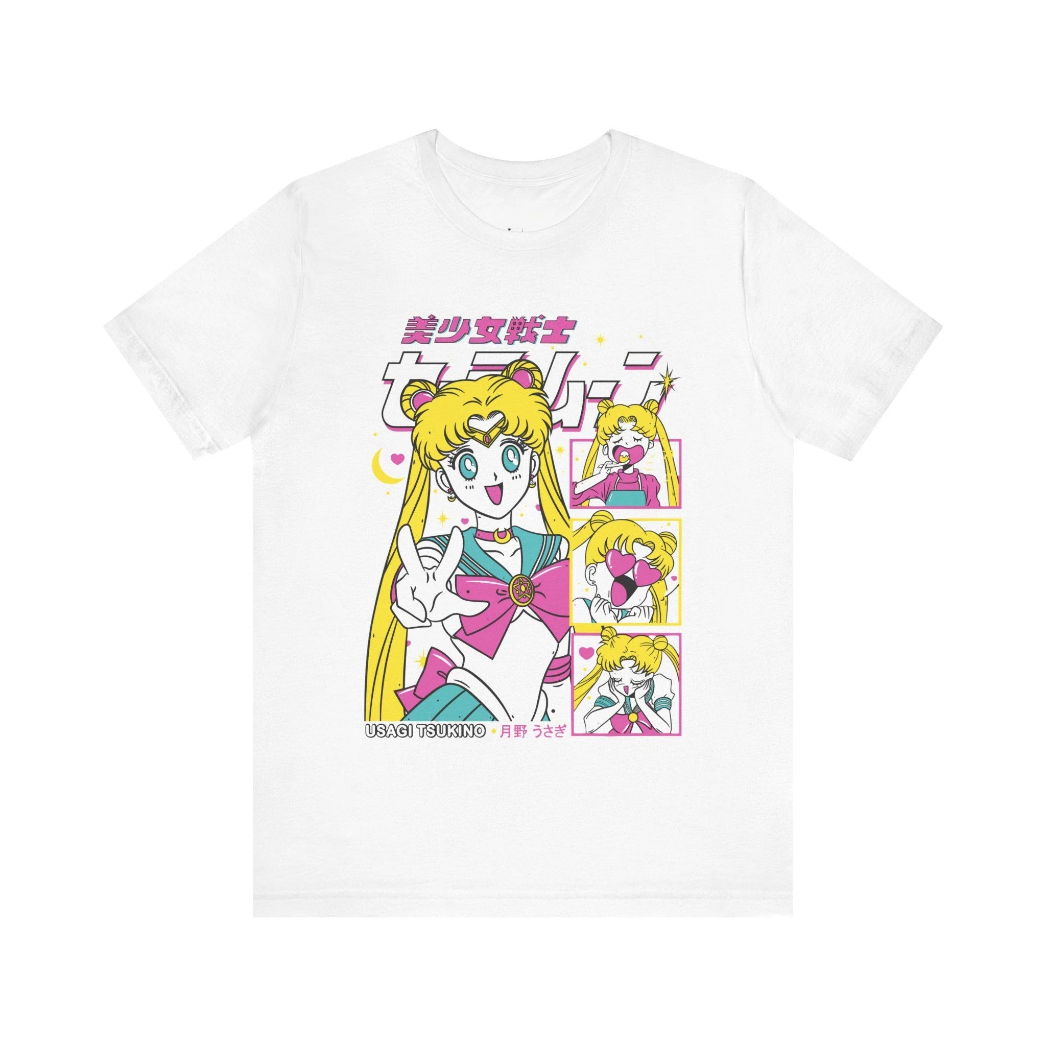 Sailor Moon Retro 90s Anime Graphic T Shirt Summer Cotton Men Women Tee Streetwear Casual Trend Short Sleeve Couple Hip Hop Top