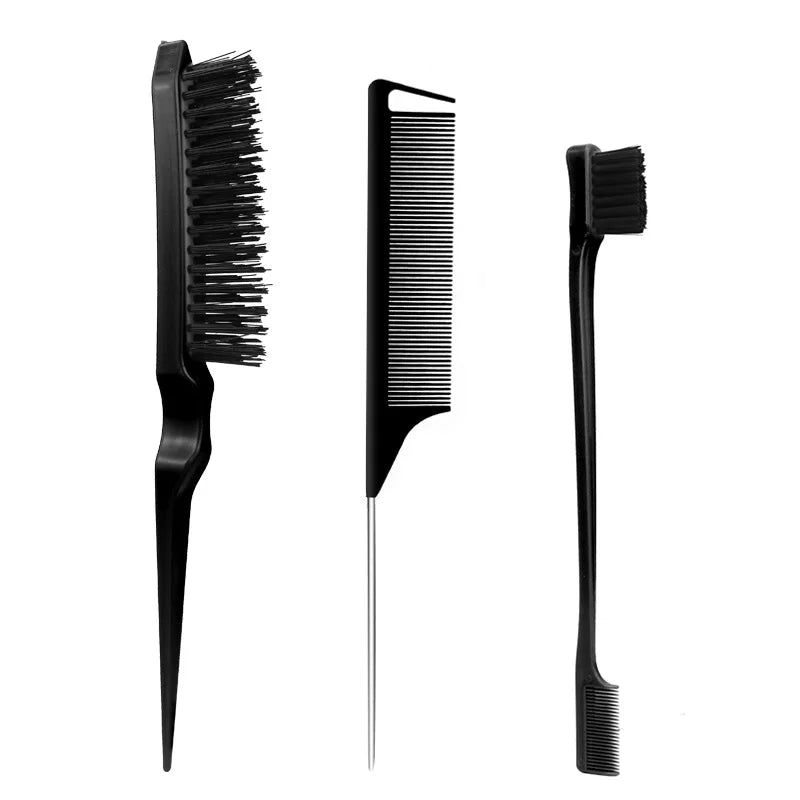 1-6pcs/Set Hair Brush Set Hairdressing Spray Bottle Hair Braiding Loop Rat Tail Comb Teasing Hair Brsuh Edge Control Brush