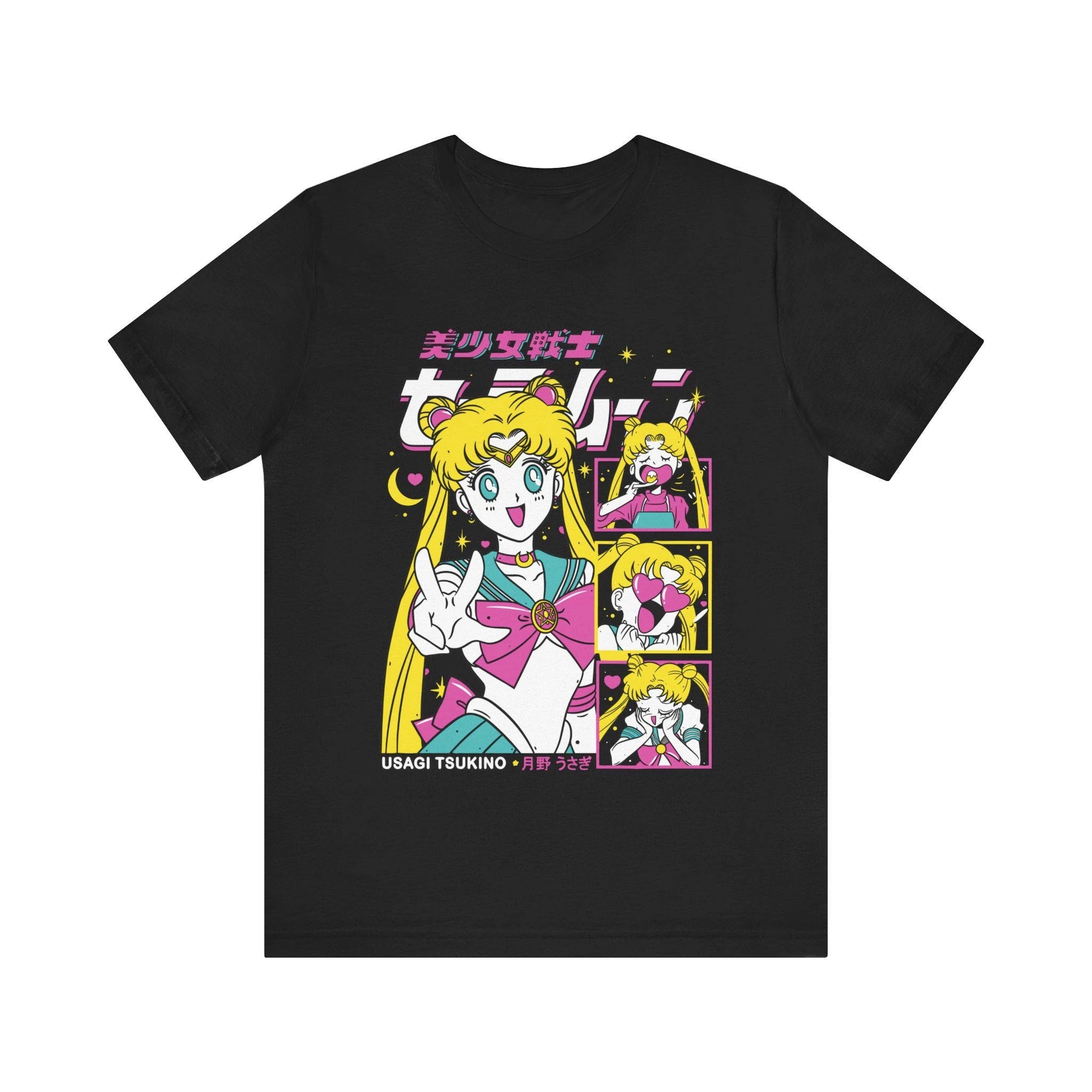 Sailor Moon Retro 90s Anime Graphic T Shirt Summer Cotton Men Women Tee Streetwear Casual Trend Short Sleeve Couple Hip Hop Top