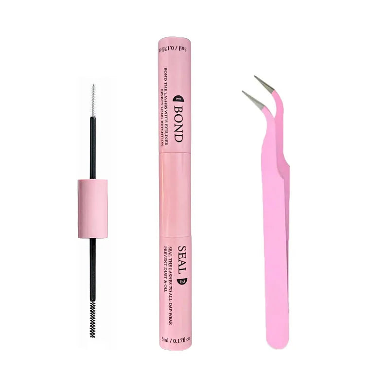 Segmented Individual False Lashes with Dual-Ended Lash Glue - Fast-Drying Gentle Irritation-Free Long-Lasting Hold for Eyelash E