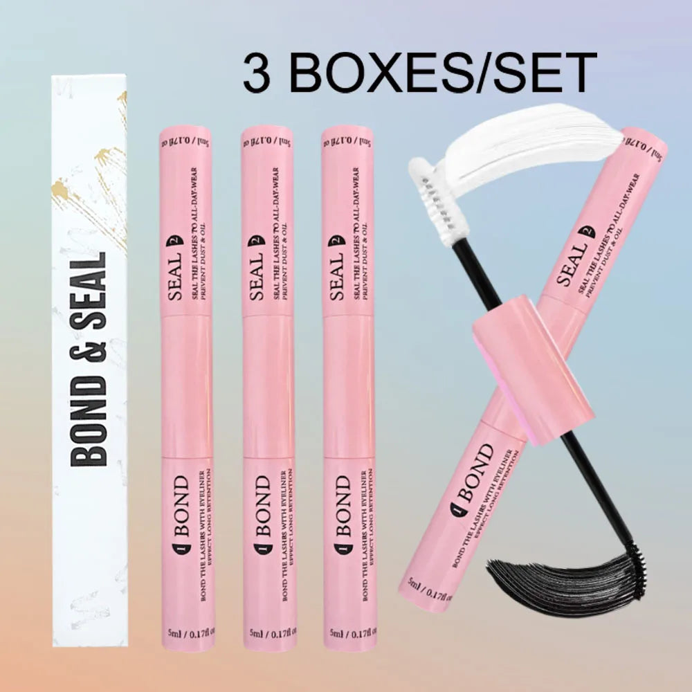 Segmented Individual False Lashes with Dual-Ended Lash Glue - Fast-Drying Gentle Irritation-Free Long-Lasting Hold for Eyelash E