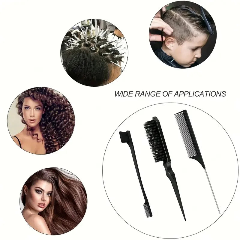 1-6pcs/Set Hair Brush Set Hairdressing Spray Bottle Hair Braiding Loop Rat Tail Comb Teasing Hair Brsuh Edge Control Brush