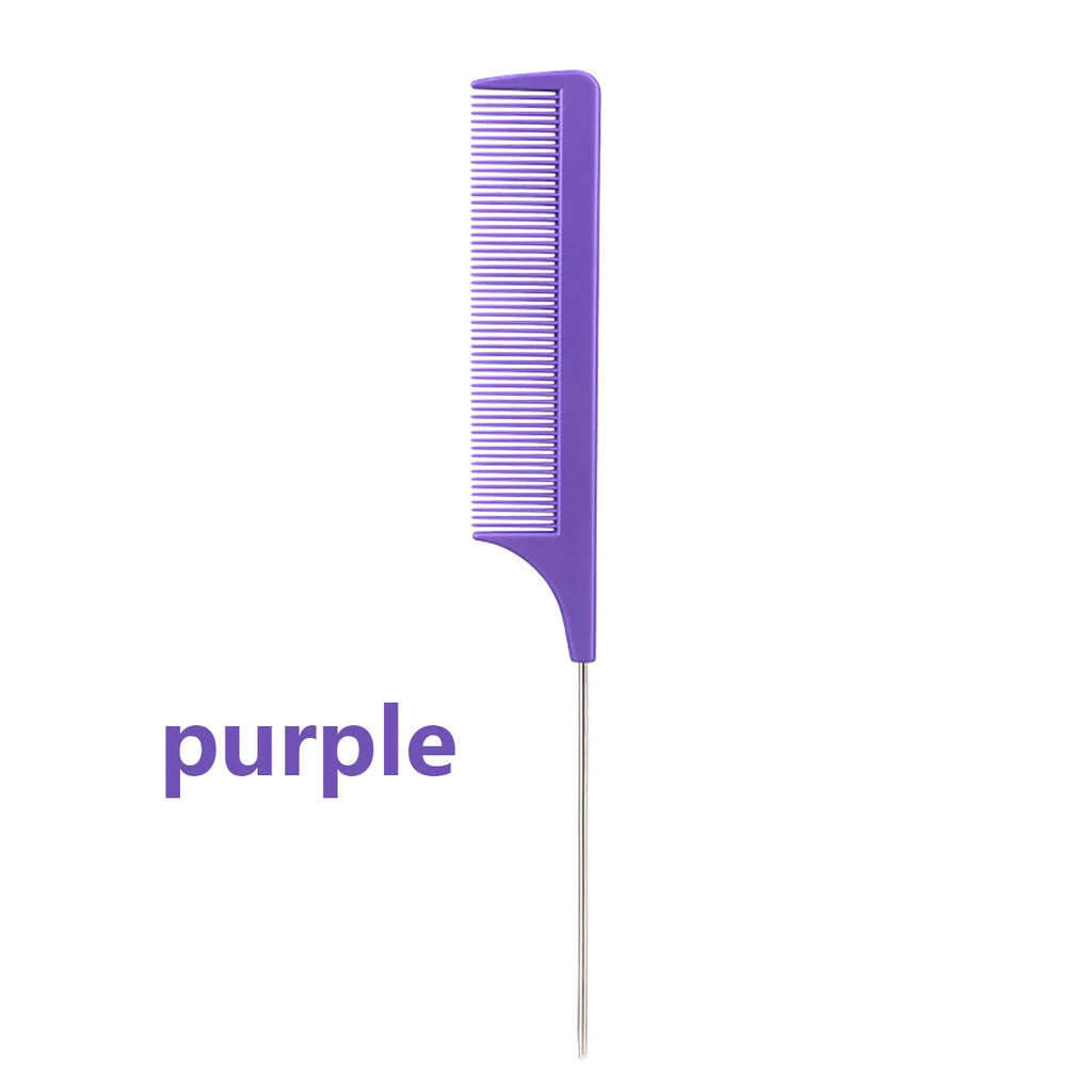 Pro Pointed Tail Salon Hairdressing Hair Styling Anti-static Comb Hair Brush Steel Needle Pin Rat Tail Combs Barber Accessories