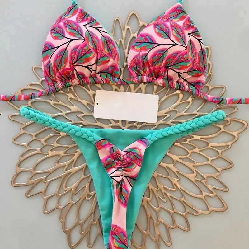 New Bikini Women Swimsuit Beach Vacation Swimwear Leopard Printed Sexy Bikini Set Beachwear Swimsuit Thong Bathing Suit Biquinis