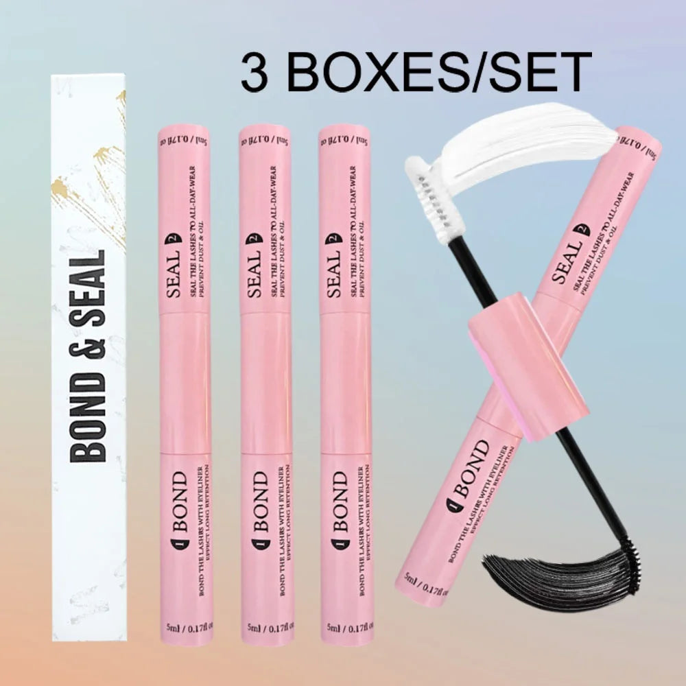 Segmented Individual False Lashes with Dual-Ended Lash Glue - Fast-Drying Gentle Irritation-Free Long-Lasting Hold for Eyelash E